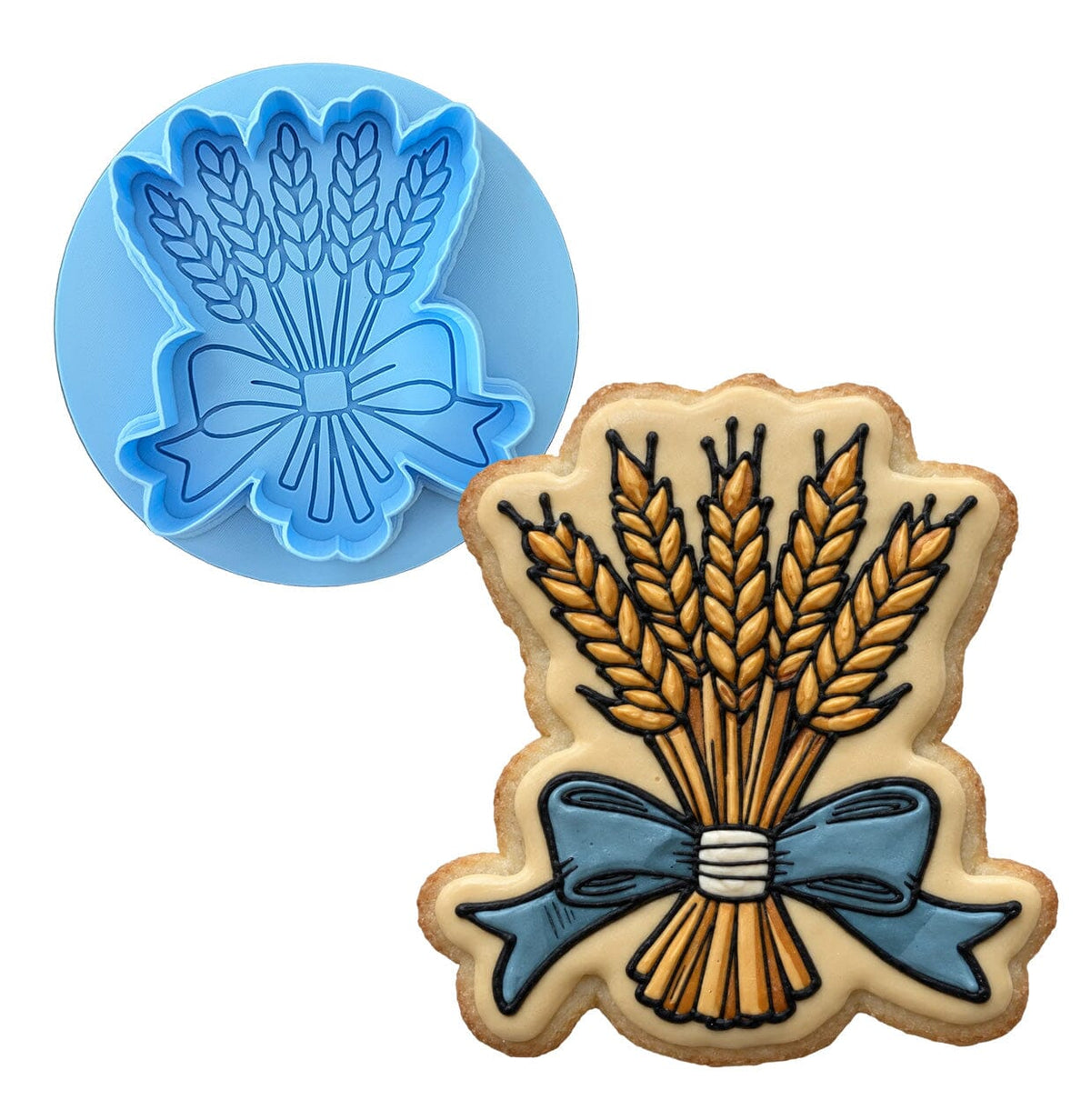 Wheat Bow Cookie Cutter | Stamp | Stencil - SHARP EDGES - FAST Shipping - Choose Your Own Size! #1 Cookie Cutter Lady LITTLE - 3 Inches (7.62cm) **BUNDLE** Cutter + Debosser 