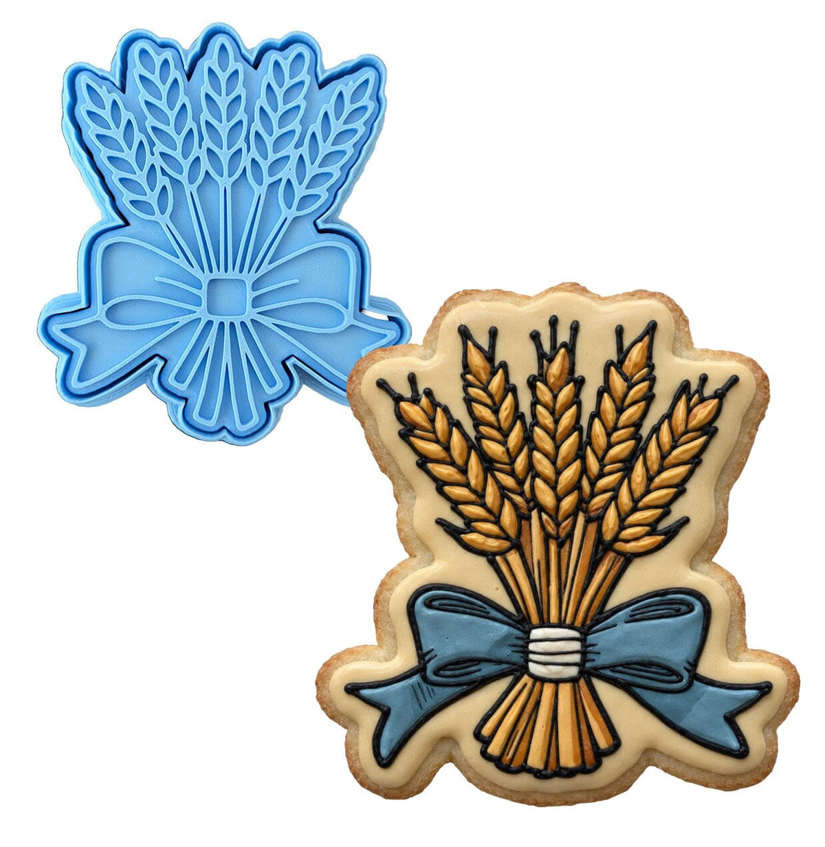 Wheat Bow Cookie Cutter | Stamp | Stencil - SHARP EDGES - FAST Shipping - Choose Your Own Size! #1 Cookie Cutter Lady LITTLE - 3 Inches (7.62cm) **BUNDLE** Cutter + Stamp 