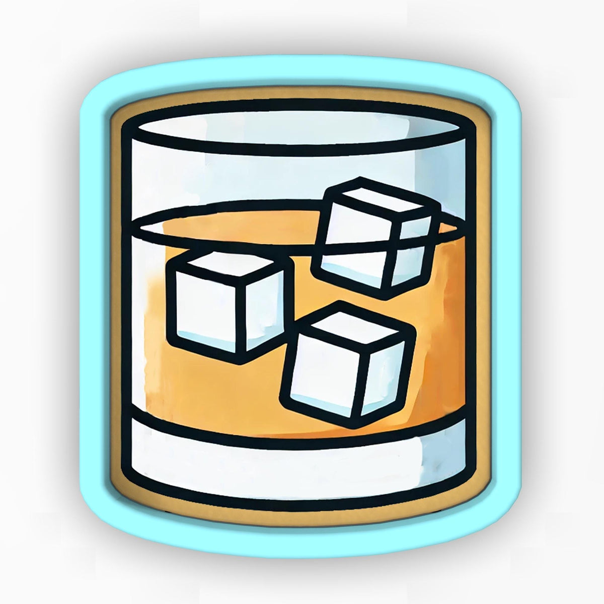 a picture of a glass of ice cubes
