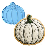 White Pumpkin Cookie Cutter | Stamp | Stencil - SHARP EDGES - FAST Shipping - Choose Your Own Size! #1 Cookie Cutter Lady LITTLE - 3 Inches (7.62cm) **BUNDLE** Cutter + Stamp 