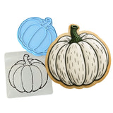 White Pumpkin Cookie Cutter | Stamp | Stencil - SHARP EDGES - FAST Shipping - Choose Your Own Size! #1 Cookie Cutter Lady LITTLE - 3 Inches (7.62cm) **BUNDLE** Cutter + Stamp + Stencil 