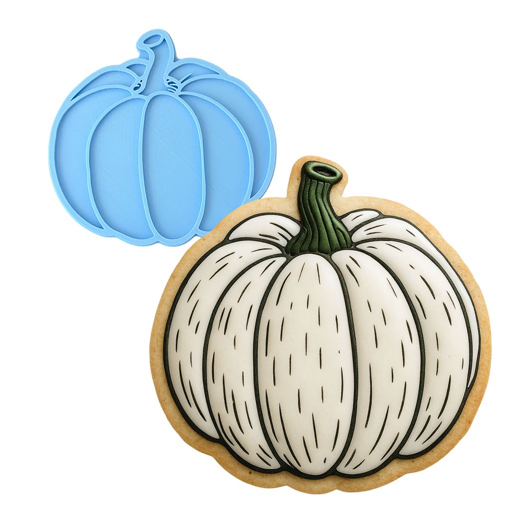 White Pumpkin Cookie Cutter | Stamp | Stencil - SHARP EDGES - FAST Shipping - Choose Your Own Size! #1 Cookie Cutter Lady LITTLE - 3 Inches (7.62cm) Stamp ONLY 
