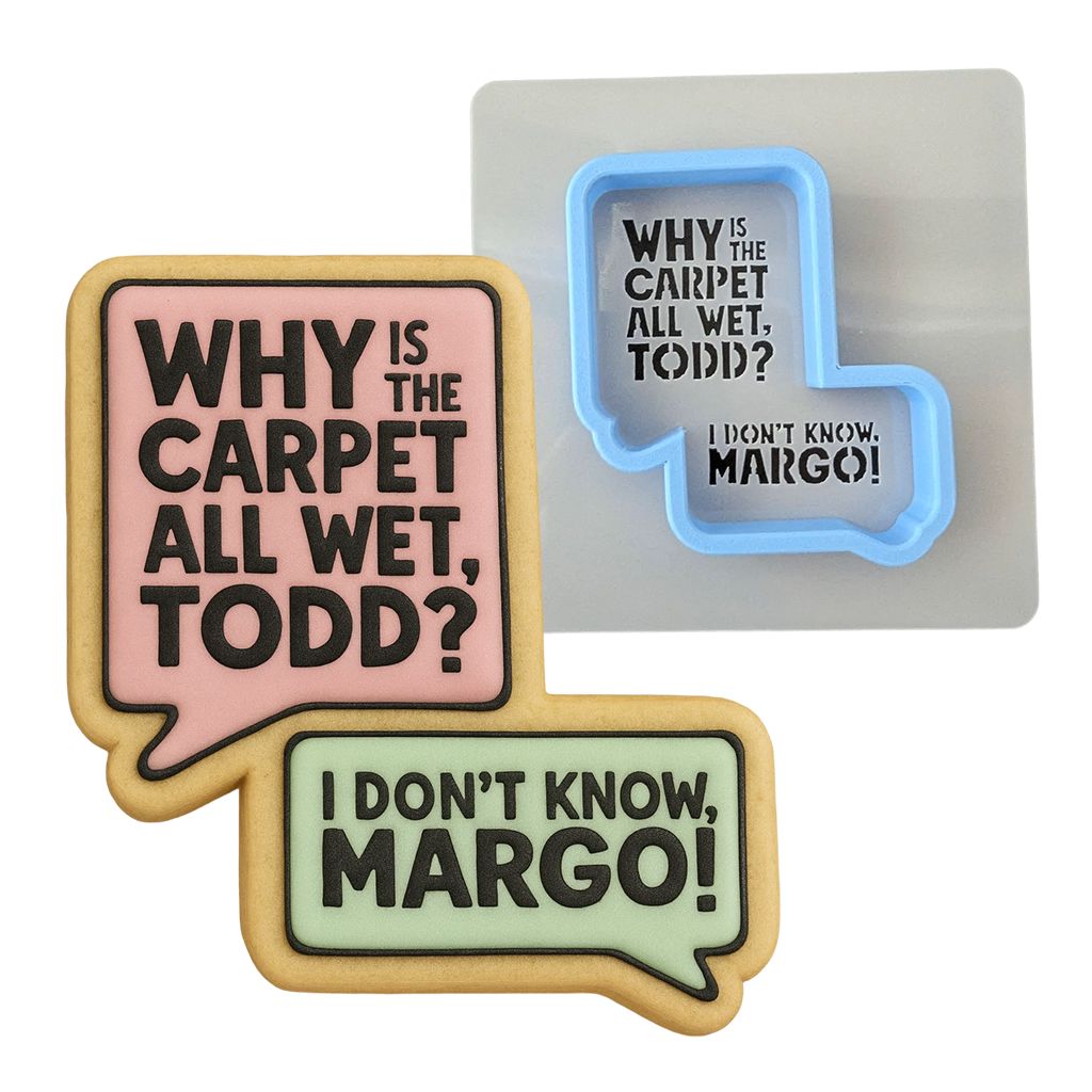 Why is the Carpet All Wet Cookie Cutter | Stamp | Stencil Xmas / Winter / NYE Cookie Cutter Lady MINI - 2 Inches (5cm) **BUNDLE** Cutter + Stencil 