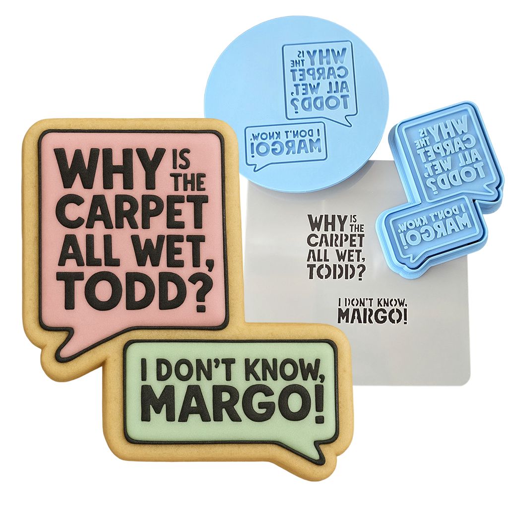 Why is the Carpet All Wet Cookie Cutter | Stamp | Stencil Xmas / Winter / NYE Cookie Cutter Lady MINI - 2 Inches (5cm) **FULL SET BUNDLE** Cutter + Stamp + Stencil + Debosser **BEST DEAL** 