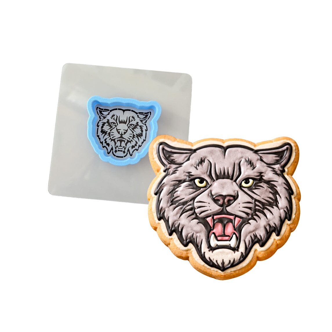 Wildcat Cookie Cutter | Stamp | Stencil #1 Animals & Dinosaurs Cookie Cutter Lady MINI - 2 Inches (5cm) **BUNDLE** Cutter + Stencil 