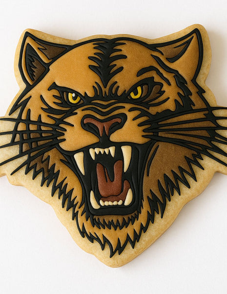 Wildcat Fierce Black and White 1 Cookie Cutter | Stamp | Stencil - SHARP EDGES - FAST Shipping - Choose Your Own Size! #1 Cookie Cutter Lady 