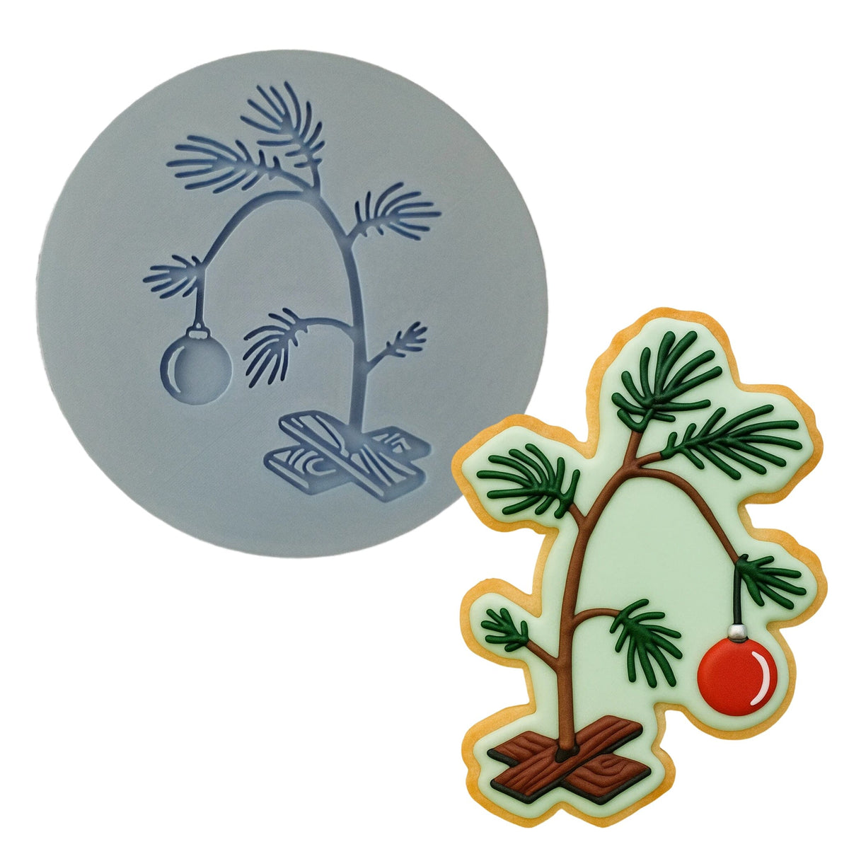 Wilting Christmas Tree Cookie Cutter | Stamp | Stencil #1 Xmas / Winter / NYE Cookie Cutter Lady MINI - 2 Inches (5cm) Debosser ONLY 
