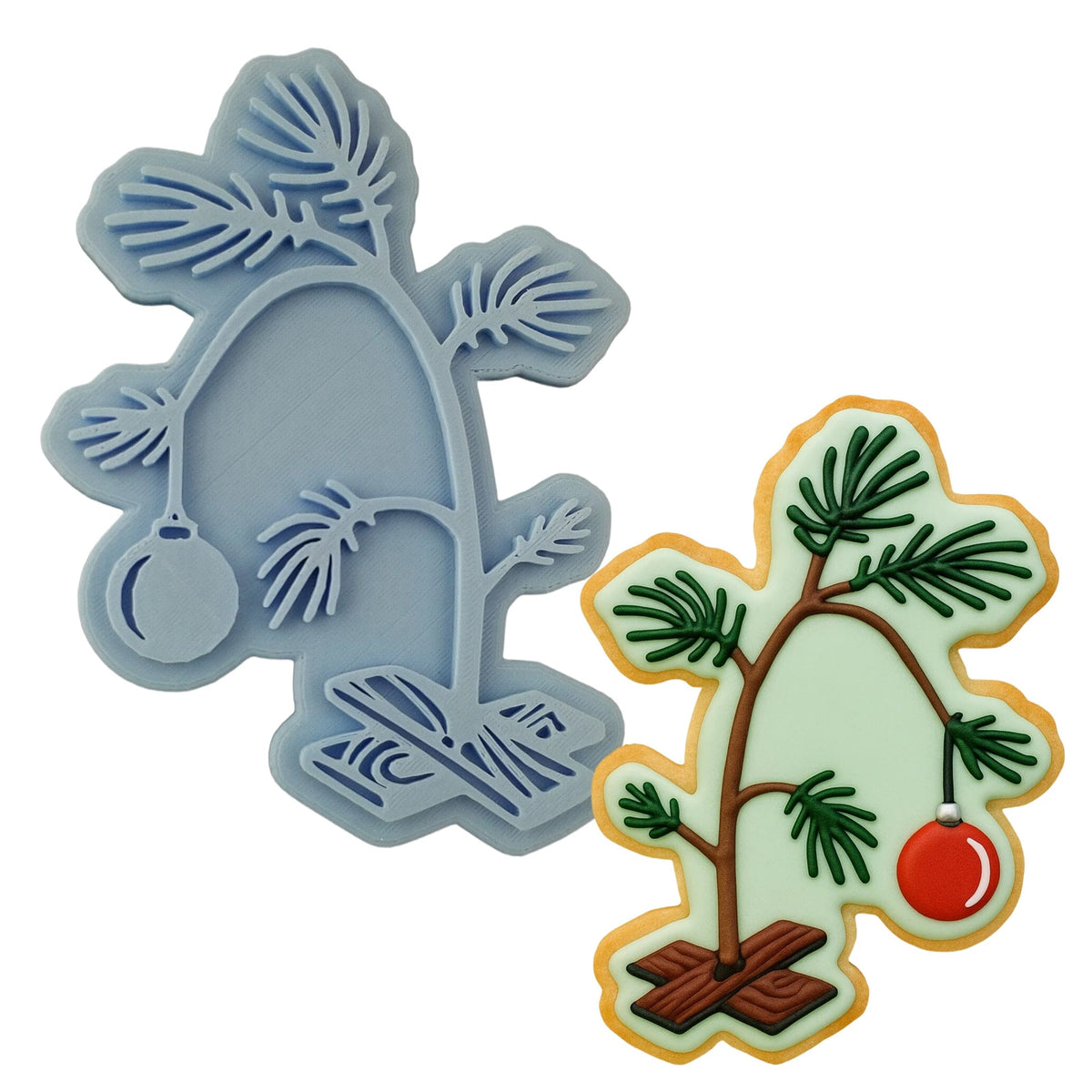 Wilting Christmas Tree Cookie Cutter | Stamp | Stencil #1 Xmas / Winter / NYE Cookie Cutter Lady MINI - 2 Inches (5cm) Stamp ONLY 