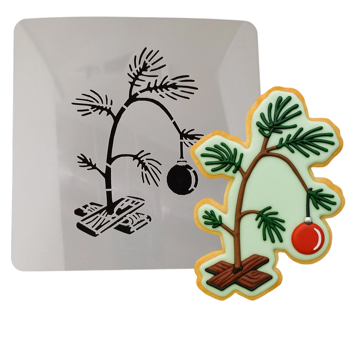 Wilting Christmas Tree Cookie Cutter | Stamp | Stencil #1 Xmas / Winter / NYE Cookie Cutter Lady MINI - 2 Inches (5cm) Stencil ONLY 