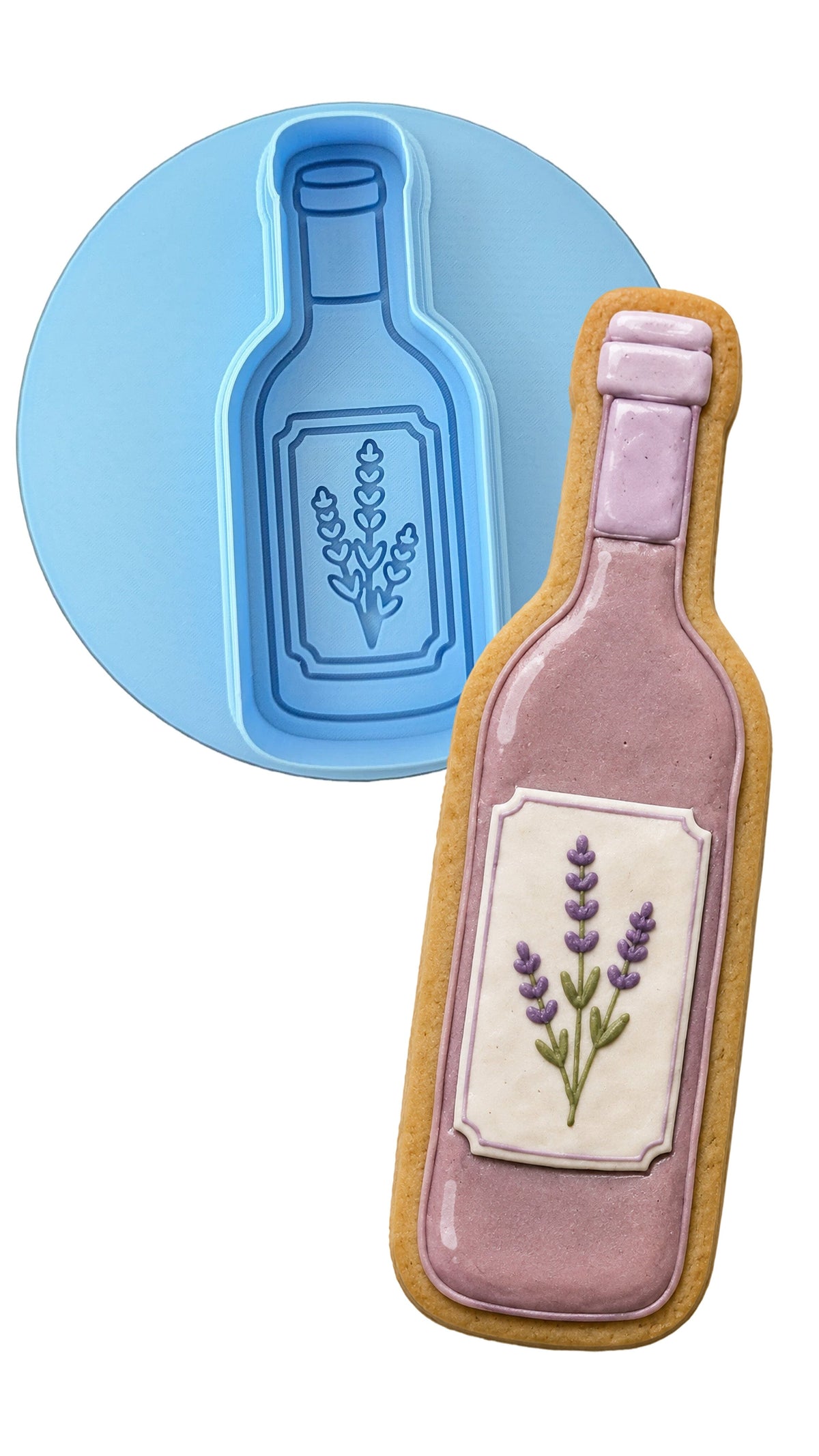 Wine Bottle Cookie Cutter | Stamp | Stencil | Debosser #1 Cookie Cutter Lady LITTLE - 3 Inches (7.62cm) **BUNDLE** Cutter + Debosser 