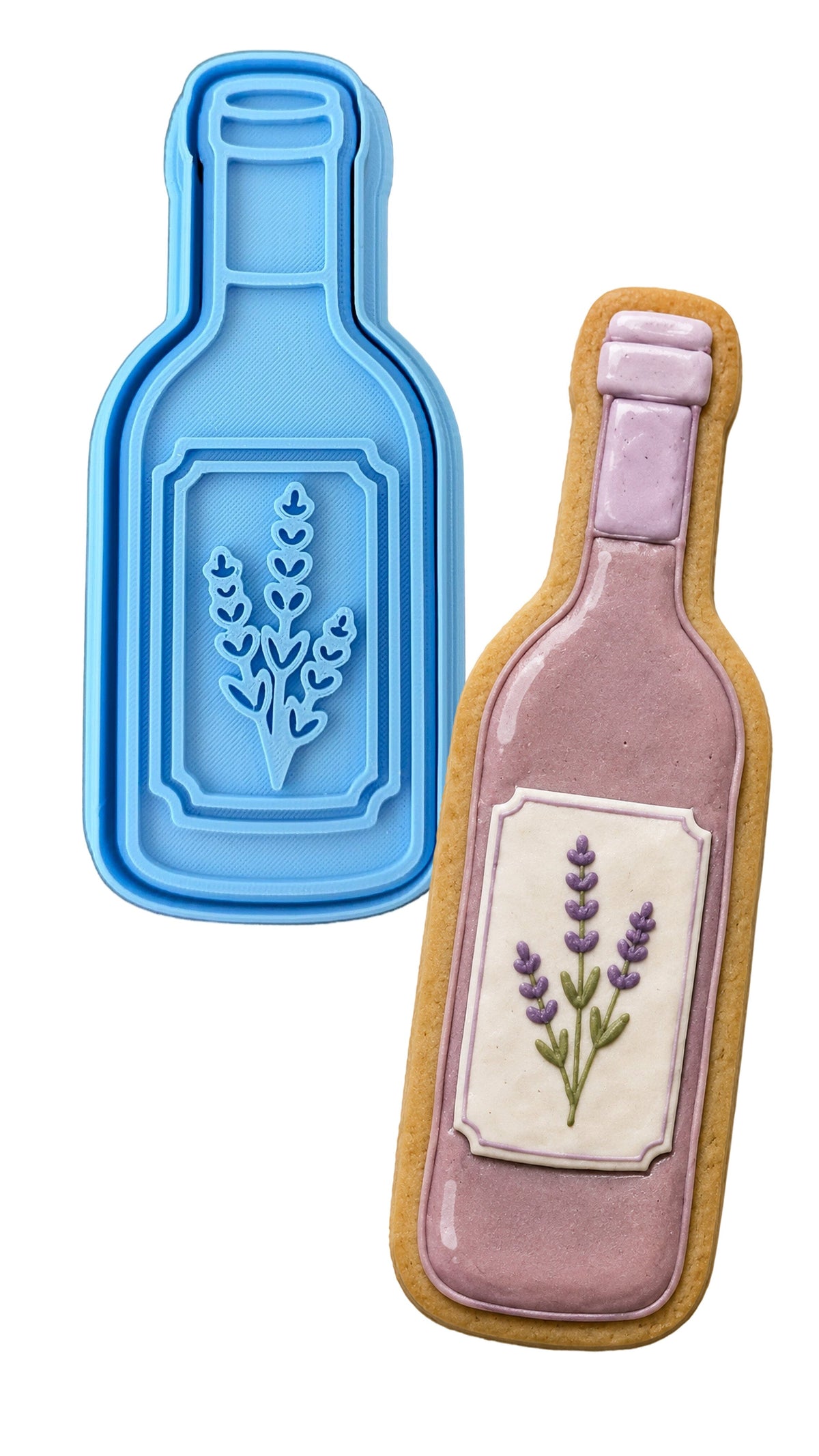 Wine Bottle Cookie Cutter | Stamp | Stencil | Debosser #1 Cookie Cutter Lady LITTLE - 3 Inches (7.62cm) **BUNDLE** Cutter + Stamp 