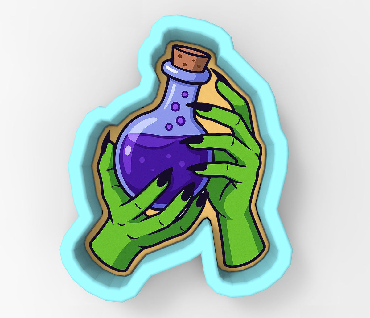 Witch Hands Purple Potion Cookie Cutter | Stamp | Stencil - SHARP EDGES - FAST Shipping - Choose Your Own Size! #1