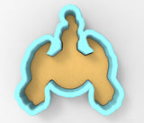 A 3D rendering of a cookie cutter in the shape of a bird.