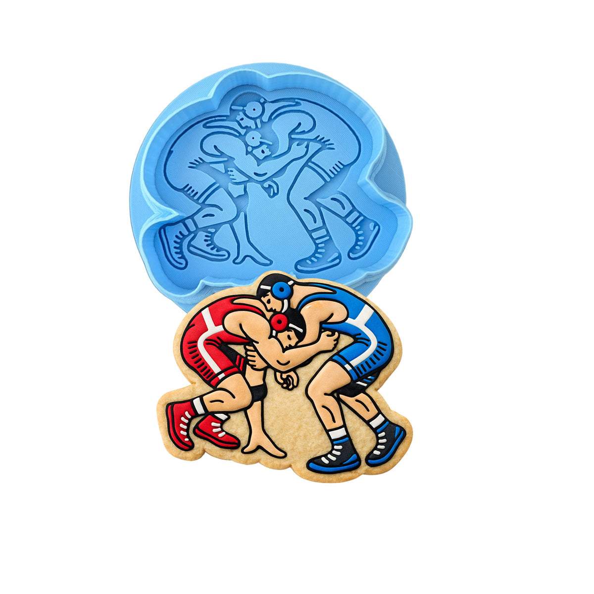 Wrestlers Tied Up Cookie Cutter | Stamp | Stencil - SHARP EDGES - FAST Shipping - Choose Your Own Size! #1 Cookie Cutter Lady LITTLE - 3 Inches (7.62cm) **BUNDLE** Cutter + Debosser 