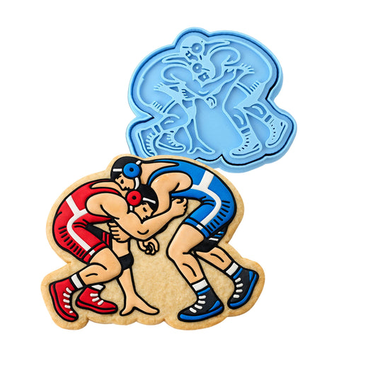 Wrestlers Tied Up Cookie Cutter | Stamp | Stencil - SHARP EDGES - FAST Shipping - Choose Your Own Size! #1 Cookie Cutter Lady LITTLE - 3 Inches (7.62cm) **BUNDLE** Cutter + Stamp 