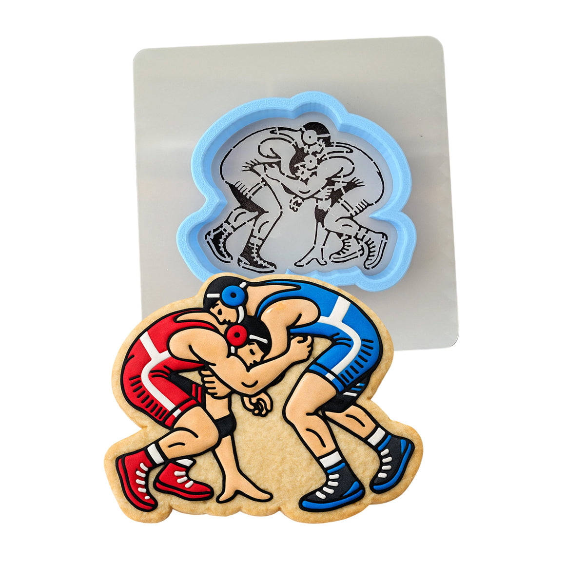 Wrestlers Tied Up Cookie Cutter | Stamp | Stencil - SHARP EDGES - FAST Shipping - Choose Your Own Size! #1 Cookie Cutter Lady LITTLE - 3 Inches (7.62cm) **BUNDLE** Cutter + Stencil 