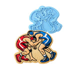 Wrestlers Tied Up Cookie Cutter | Stamp | Stencil - SHARP EDGES - FAST Shipping - Choose Your Own Size! #1 Cookie Cutter Lady LITTLE - 3 Inches (7.62cm) Stamp ONLY 
