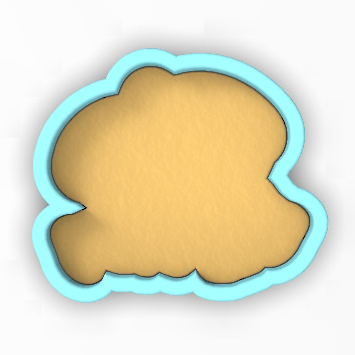 a cookie shaped like a cloud on a white background