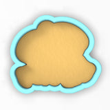 a cookie shaped like a cloud on a white background