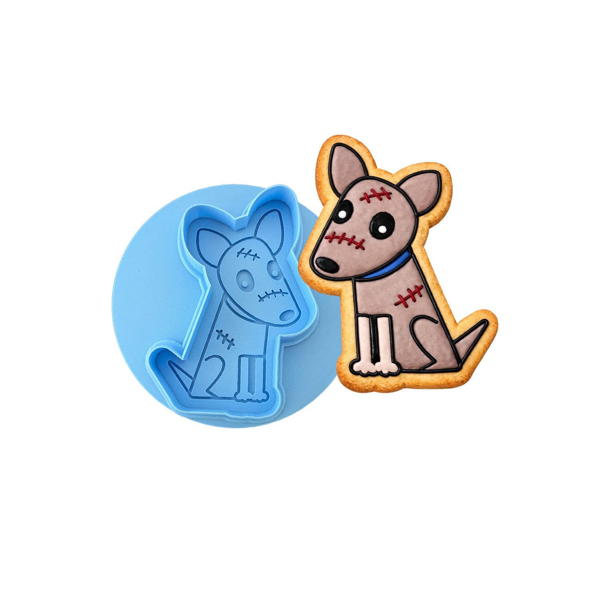 Zombie Dog Cookie Cutter | Stamp | Stencil #1 Halloween / Fall Cookie Cutter Lady MINI - 2 Inches (5cm) **BUNDLE** Cutter + Debosser 