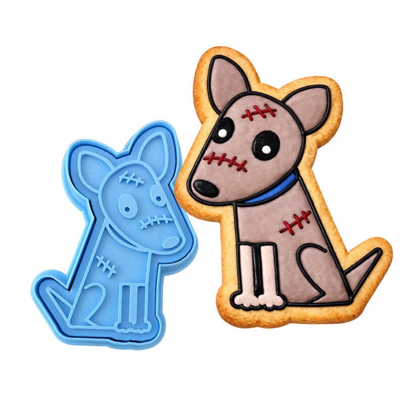 Zombie Dog Cookie Cutter | Stamp | Stencil #1 Halloween / Fall Cookie Cutter Lady MINI - 2 Inches (5cm) **BUNDLE** Cutter + Stamp 