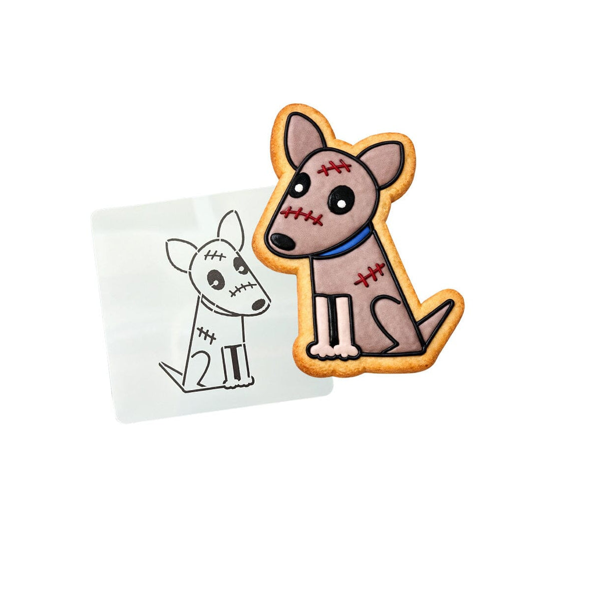 Zombie Dog Cookie Cutter | Stamp | Stencil #1 Halloween / Fall Cookie Cutter Lady MINI - 2 Inches (5cm) Stencil ONLY 