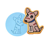 Zombie Dog Cookie Cutter | Stamp | Stencil #1 Halloween / Fall Cookie Cutter Lady MINI - 2 Inches (5cm) Debosser ONLY 
