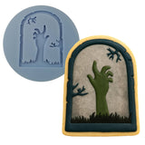 Zombie Tombstone Cookie Cutter | Stamp | Stencil #1 Halloween / Fall Cookie Cutter Lady MINI - 2 Inches (5cm) Debosser ONLY 