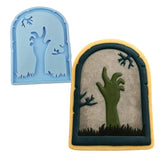 Zombie Tombstone Cookie Cutter | Stamp | Stencil #1 Halloween / Fall Cookie Cutter Lady MINI - 2 Inches (5cm) Stamp ONLY 