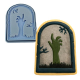Zombie Tombstone Cookie Cutter | Stamp | Stencil #1 Halloween / Fall Cookie Cutter Lady MINI - 2 Inches (5cm) **BUNDLE** Cutter + Stamp 