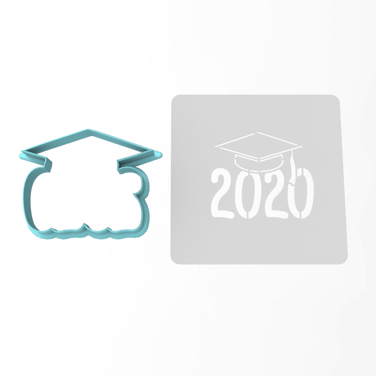 2020 Grad Cap Cookie Cutter | Stamp | Stencil #1