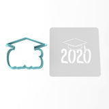 2020 Grad Cap Cookie Cutter | Stamp | Stencil #1