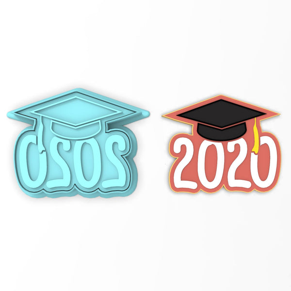 2020 Grad Cap Cookie Cutter | Stamp | Stencil #1