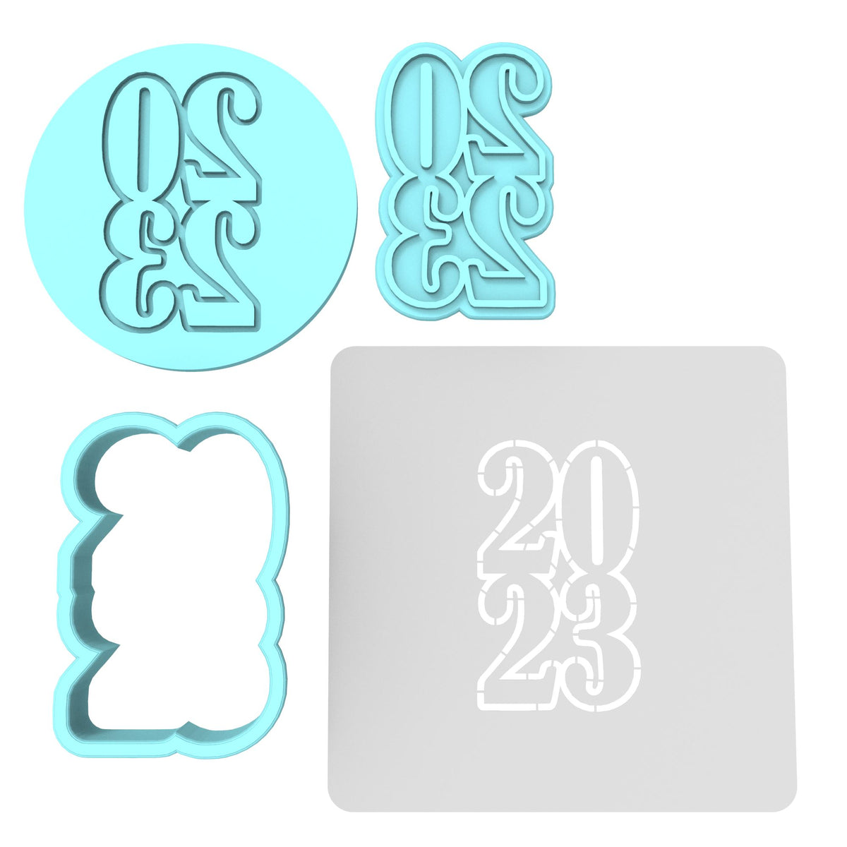 2023 Cookie Cutter | Stamp | Stencil #B Wedding / Baby / V Day Cookie Cutter Lady MINI - 2 Inches (5cm) **FULL SET BUNDLE** Cutter + Stamp + Stencil + Debosser **BEST DEAL** 