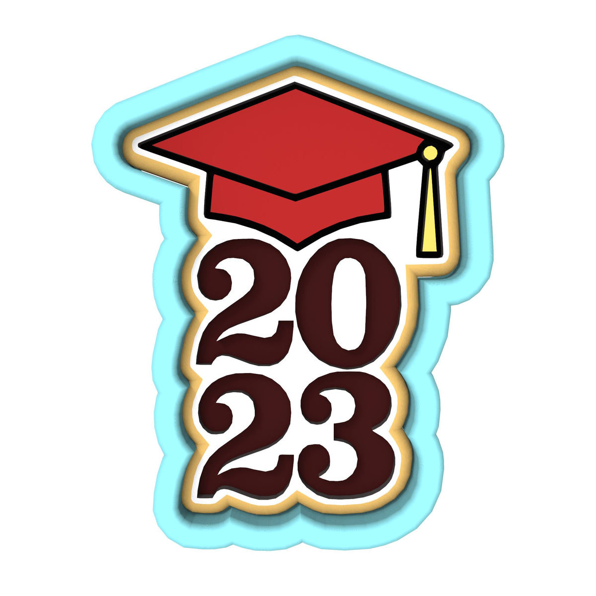 2023 Grad Cap Cookie Cutter | Stamp | Stencil #1 Wedding / Baby / V Day Cookie Cutter Lady 