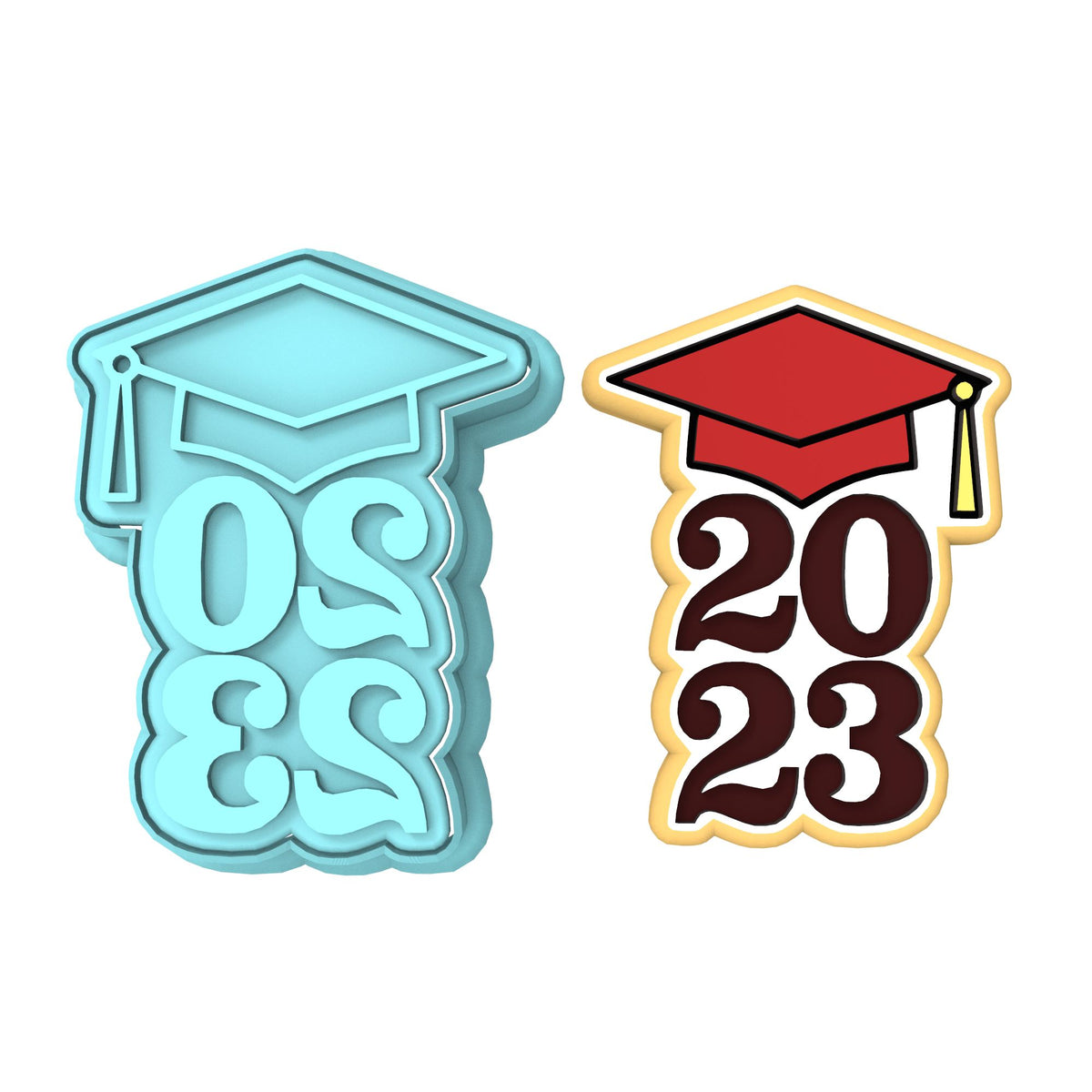 2023 Grad Cap Cookie Cutter | Stamp | Stencil #1 Wedding / Baby / V Day Cookie Cutter Lady 