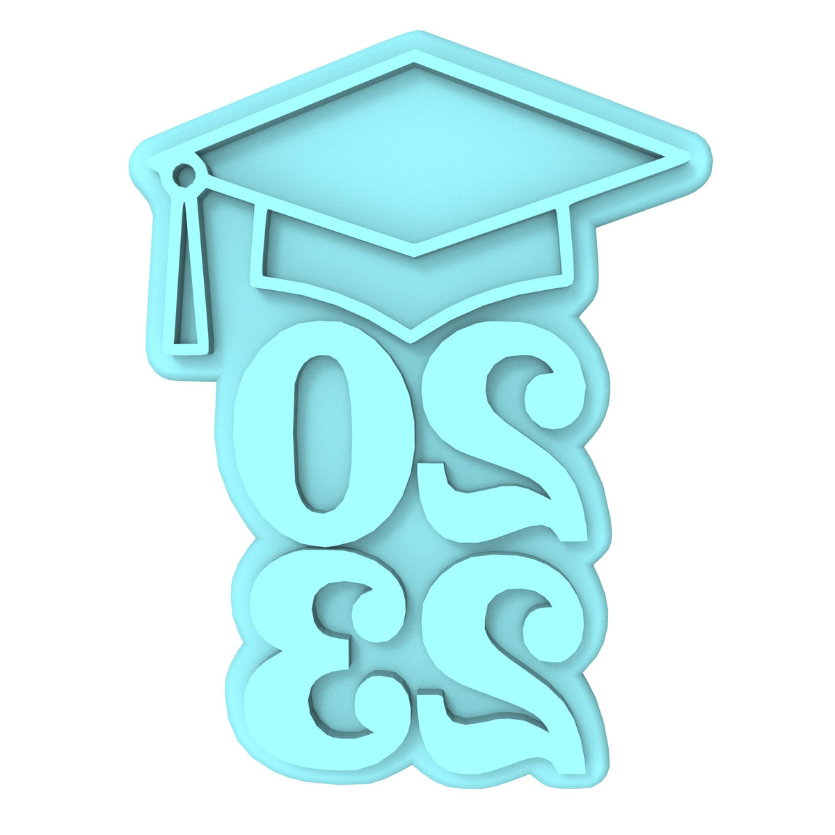 2023 Grad Cap Cookie Cutter | Stamp | Stencil #1 Wedding / Baby / V Day Cookie Cutter Lady MINI - 2 Inches (5cm) Stamp ONLY 