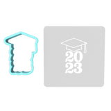 2023 Grad Cap Cookie Cutter | Stamp | Stencil #1 Wedding / Baby / V Day Cookie Cutter Lady MINI - 2 Inches (5cm) **BUNDLE** Cutter + Stencil 