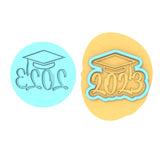 2023 Grad Cap Cookie Cutter | Stamp | Stencil #2 Wedding / Baby / V Day Cookie Cutter Lady MINI - 2 Inches (5cm) **BUNDLE** Cutter + Debosser 