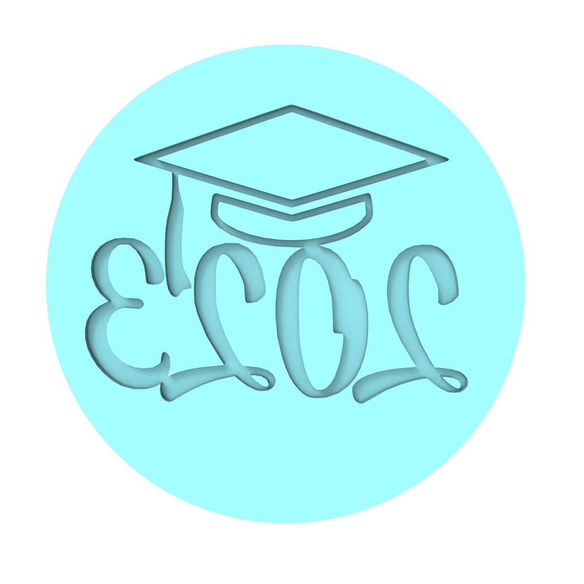 2023 Grad Cap Cookie Cutter | Stamp | Stencil #2 Wedding / Baby / V Day Cookie Cutter Lady MINI - 2 Inches (5cm) Debosser ONLY 