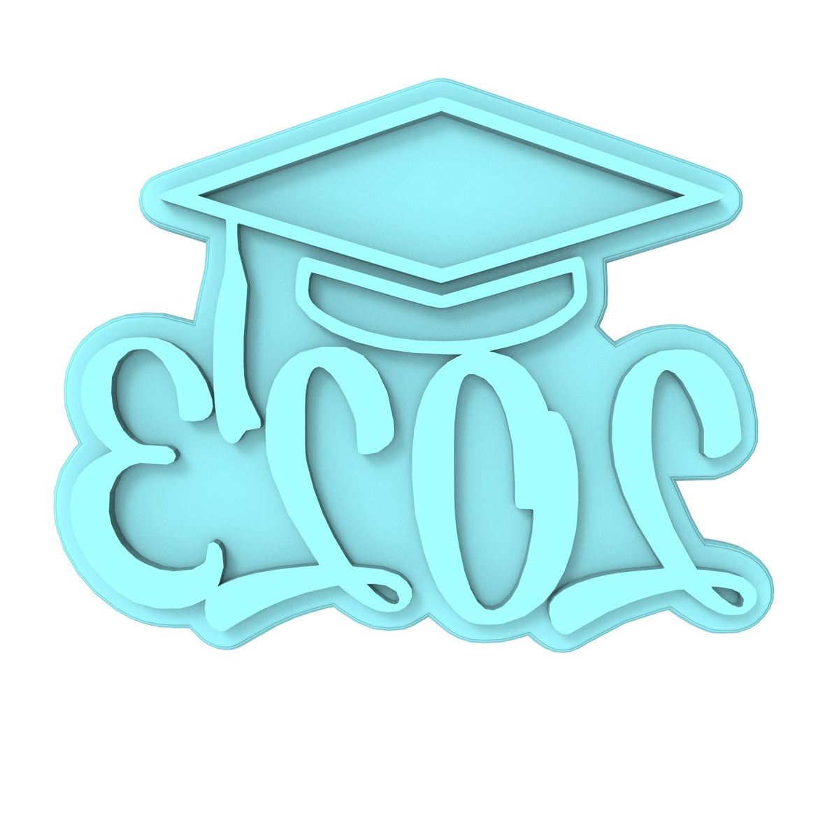 2023 Grad Cap Cookie Cutter | Stamp | Stencil #2 Wedding / Baby / V Day Cookie Cutter Lady MINI - 2 Inches (5cm) Stamp ONLY 