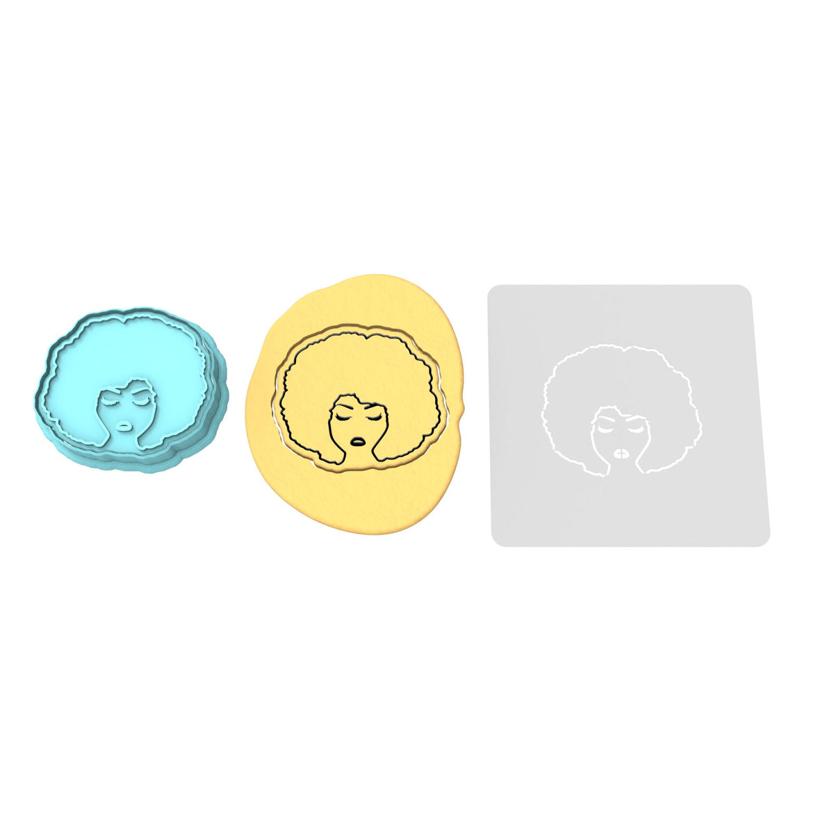 Afro Lady Cookie Cutter | Stamp | Stencil #2