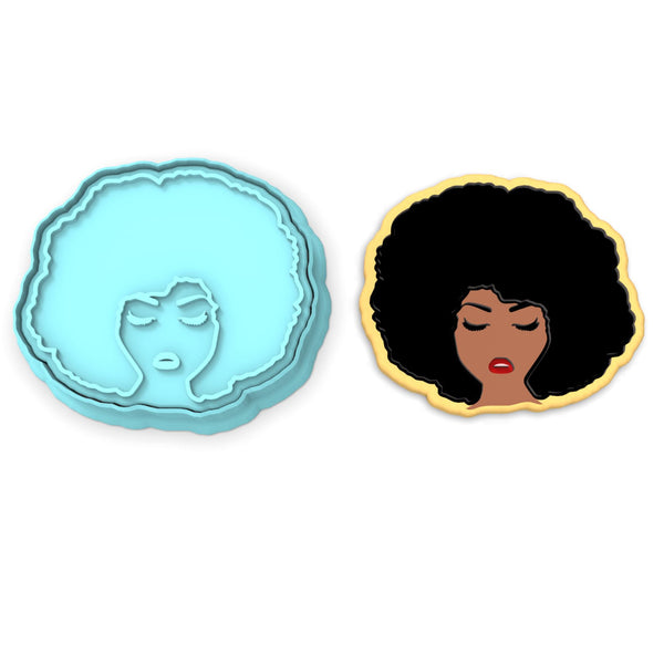 Afro Lady Cookie Cutter | Stamp | Stencil #2