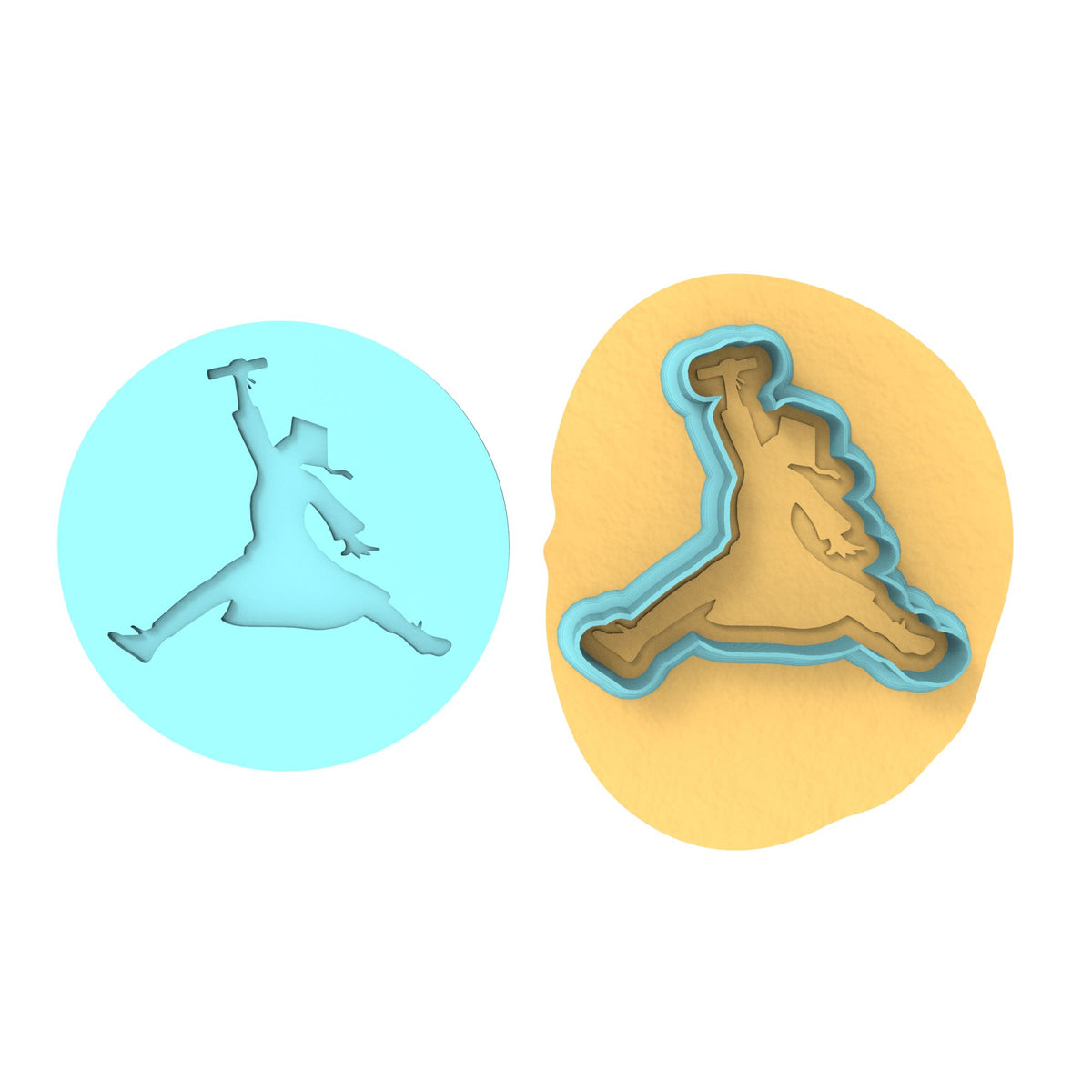 Air Grad Cookie Cutter | Stamp | Stencil #1 Wedding / Baby / V Day Cookie Cutter Lady MINI - 2 Inches (5cm) **BUNDLE** Cutter + Debosser 