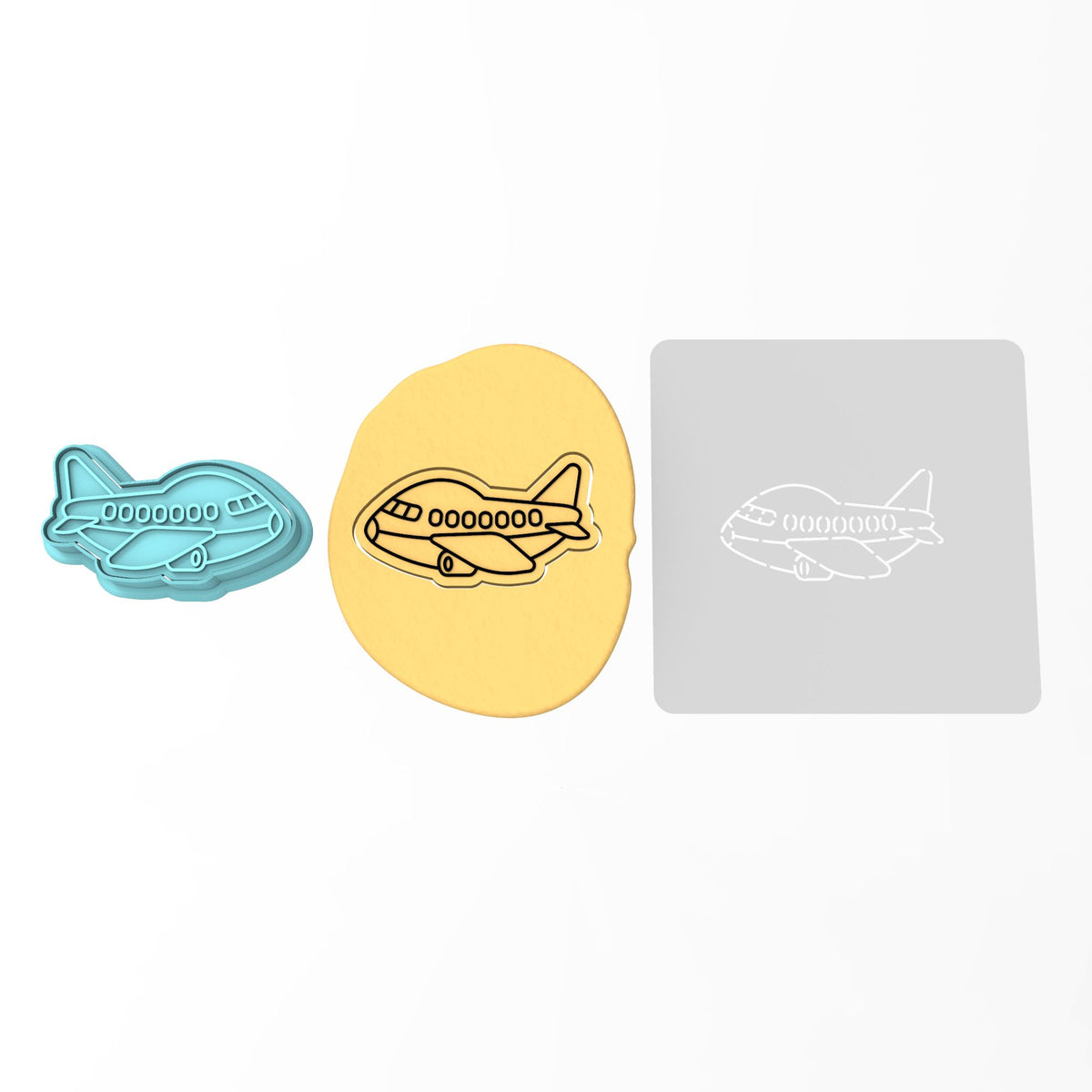 Airplane Cookie Cutter | Stamp | Stencil #1