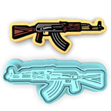 AK 47 Cookie Cutter | Stamp | Stencil #1 Boys/ Army / Outdoorsman Cookie Cutter Lady 2 Inch Small Cupcake Cutter + Stamp No