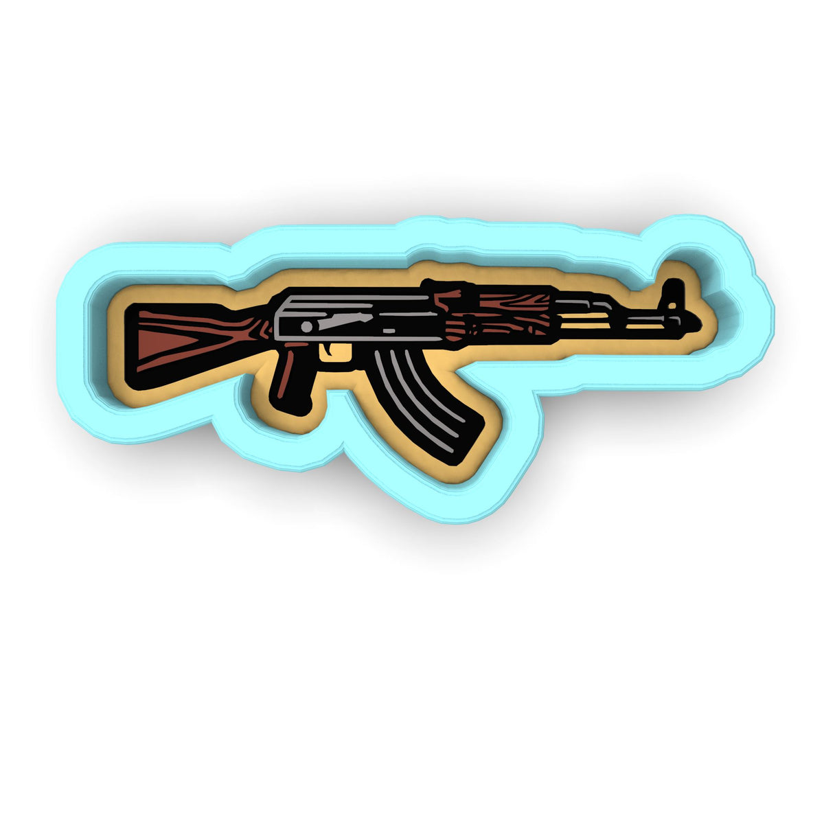 AK 47 Cookie Cutter | Stamp | Stencil #1 Boys/ Army / Outdoorsman Cookie Cutter Lady 