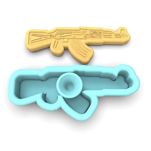 AK 47 Cookie Cutter | Stamp | Stencil #1 Boys/ Army / Outdoorsman Cookie Cutter Lady 