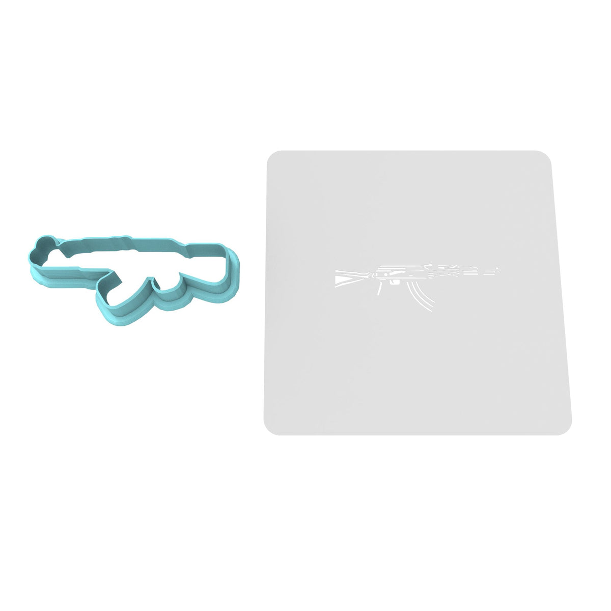 AK 47 Cookie Cutter | Stamp | Stencil #1 Boys/ Army / Outdoorsman Cookie Cutter Lady 2 Inch Small Cupcake Cutter Only Yes