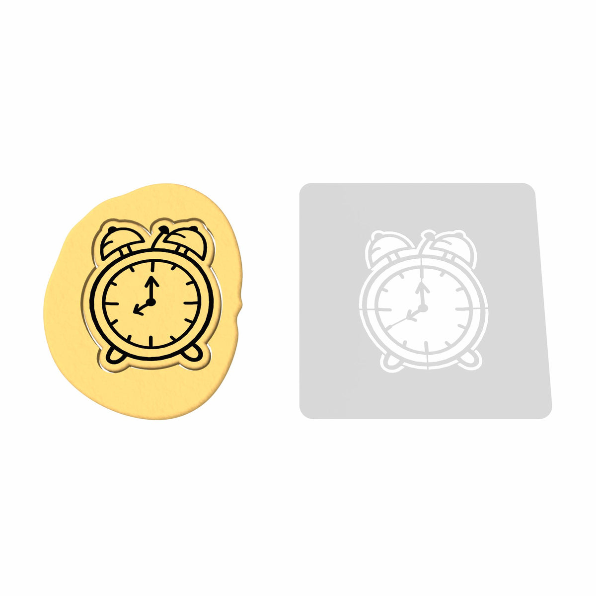 Alarm Clock Cookie Cutter | Stamp | Stencil #1